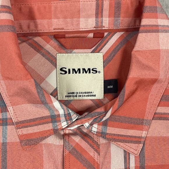 Simms Shirt Adult Men’s Medium Plaid Button Up Short Sleeve Fishing Casual J - Picture 5 of 9